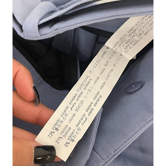 Zara Womens Pants Medium M Blue High Waisted Pleated Belted Trouser 8845/940 NWT - Picture 6 of 11